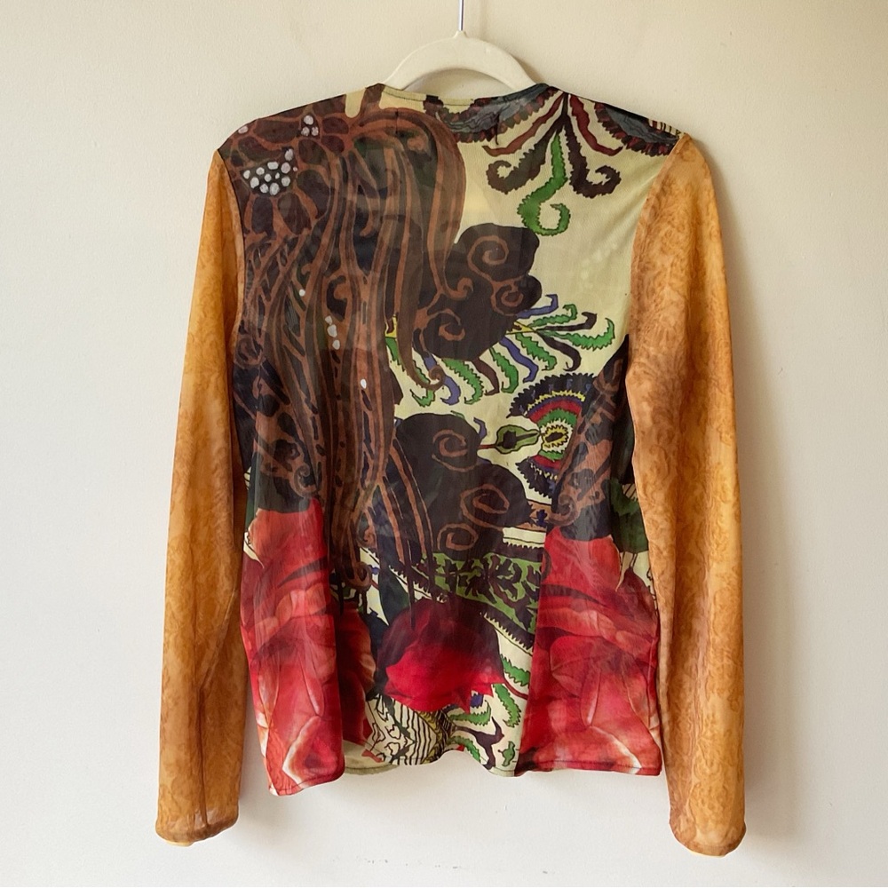 Desigual by Christian Lacroix Floral & Abstract Print Sheer Blazer EU 38/US 6 - Picture 4 of 9